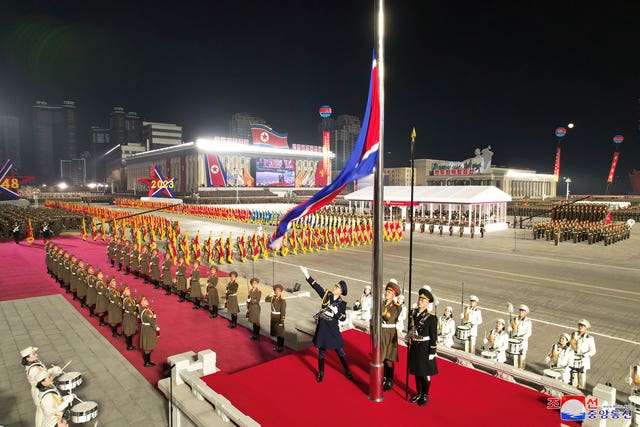 A military parade is held to mark the 75th founding anniversary of the Korean people’s army on Kim Il Sung Square in Pyongyang, North Korea