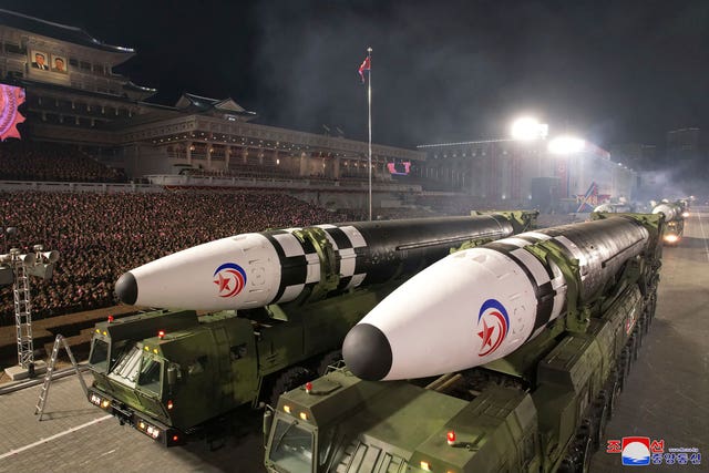 Apparent intercontinental ballistic missiles during the parade