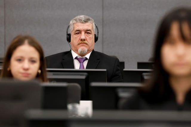 Former Kosovo Liberation Army member Pjeter Shala attends his trial in The Hague, Netherlands