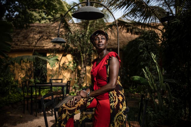 Burkinabe actress Maimouna Ndiaye poses for a photo after an interview in Ouagadougou, Burkina Faso.