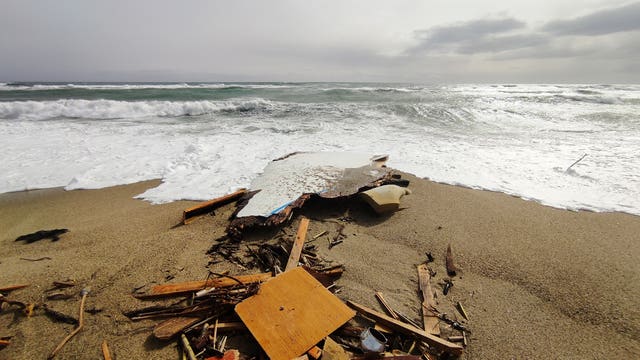 Wreckage from the ship