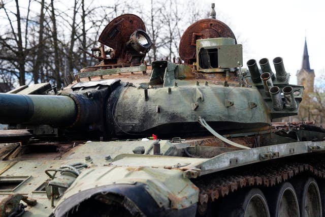 Russian tank with a flower