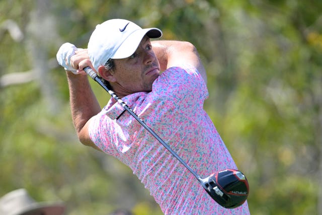 Rory McIlroy, of Northern Ireland, tees off on the third hole during the first round of the Arnold Palmer Invitational golf tournament