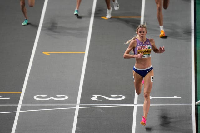 Keely Hodgkinson in action at the European Athletics Indoor Championships in Turkey