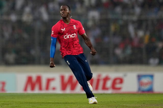 Jofra Archer took three for 13 to give England a glimmer of hope (Aijaz Rahi/AP)