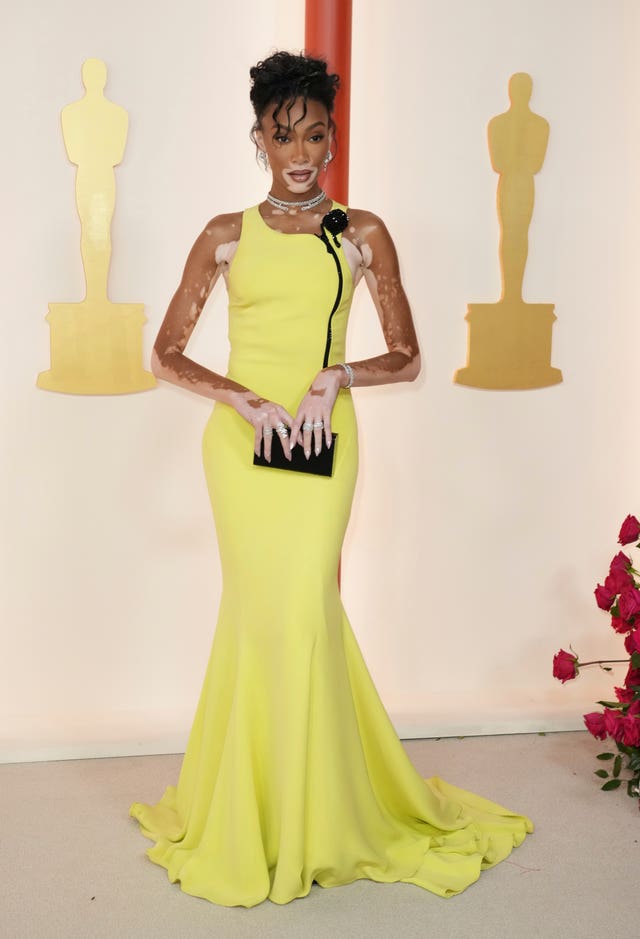 Laverne Cox Embraces Color Blocking at Oscars 2023 in Vera Wang Dress