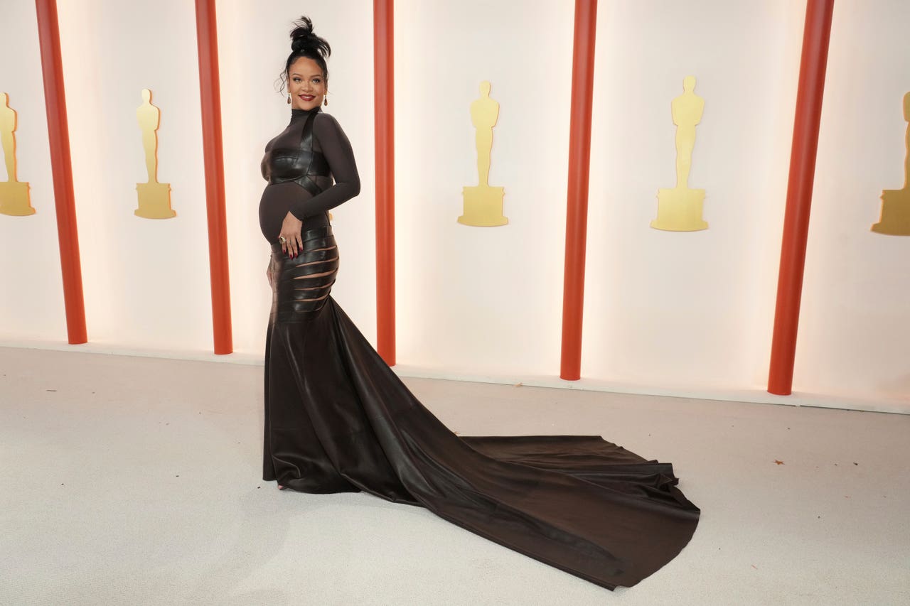 Lady Gaga and pregnant Rihanna among stars in elegant black at the 2023