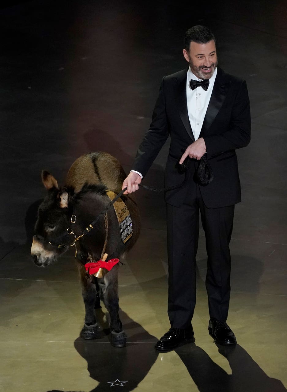 Oscars host donkey on stage in nod to The Banshees Of