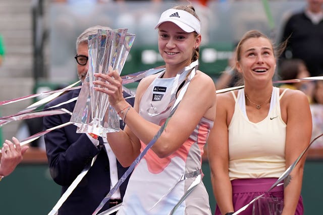 Elena Rybakina (left) defeated Aryna Sabalenka in the women's final
