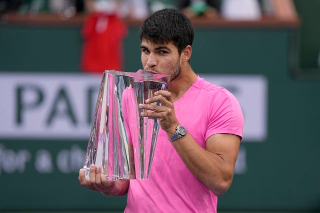 Carlos Alcaraz won in Indian Wells last week (Mark J. Terrill/AP)