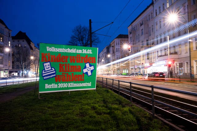 A poster regarding the referendum in Berlin