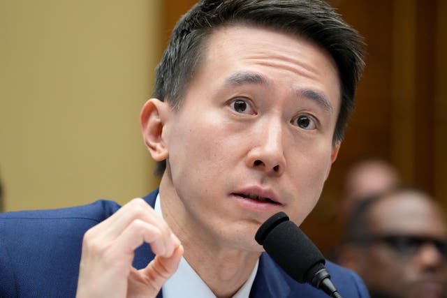 TikTok chief executive Shou Zi Chew during a hearing of the House Energy and Commerce Committee on Capitol Hill in Washington on the platform’s consumer privacy and data security practices and impact on children 