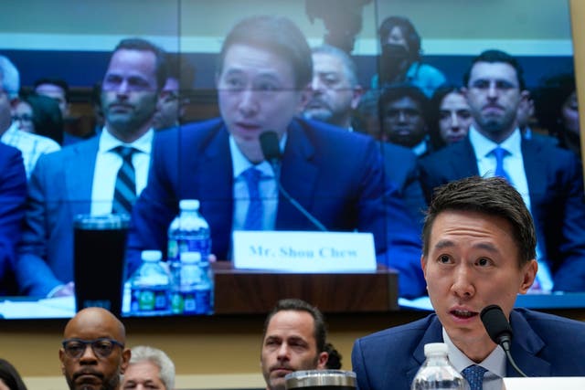 Shou Zi Chew testifies during a hearing in Washington