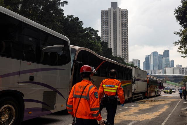 Ambulance workers at the scene of the crash