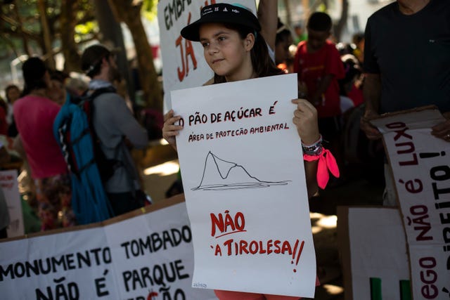 Protester with sign