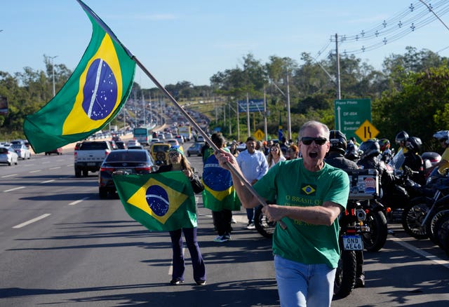 Bolsonaro supporters outside Brasilia International Airport