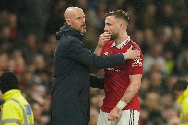 Erik ten Hag and Luke Shaw