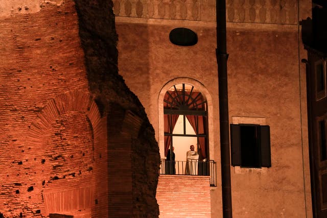 Torchlit procession in Rome