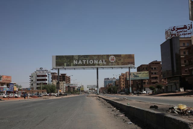 A deserted avenue in Khartoum, Sudan 