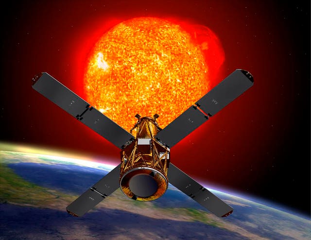 This illustration provided by Nasa depicts the RHESSI (Reuven Ramaty High Energy Solar Spectroscopic Imager) solar observation satellite 