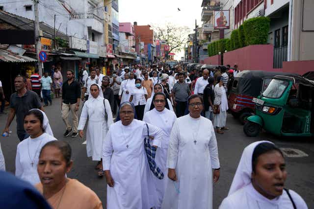Catholic nuns participated in a silent protest march