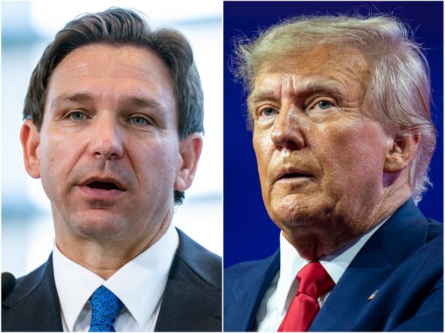 Florida governor Ron DeSantis and former president Donald Trump 