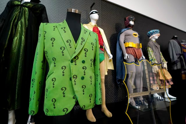 The Riddler’s jacket and Batman and Robin’s costumes
