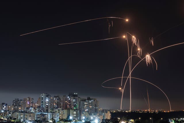 Israel’s Iron Dome missile defence system fires interceptors at rockets