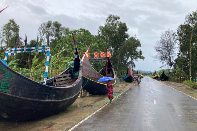 Boats on road