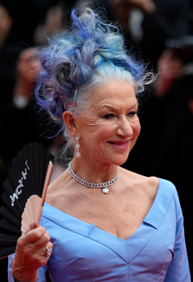 Helen Mirren debuts blue hair look on opening day of Cannes