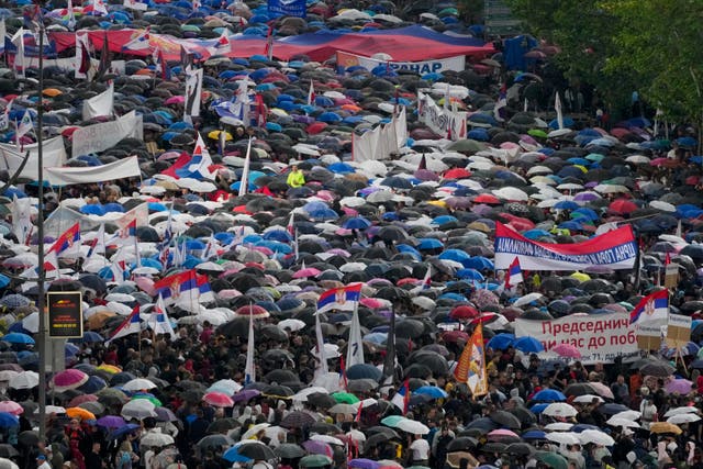 Serbia Shootings Rally