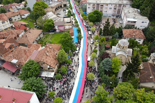 Serbs protest
