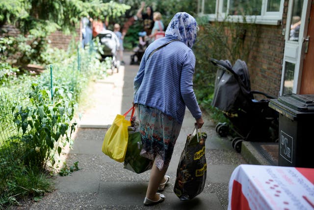 An older shopper