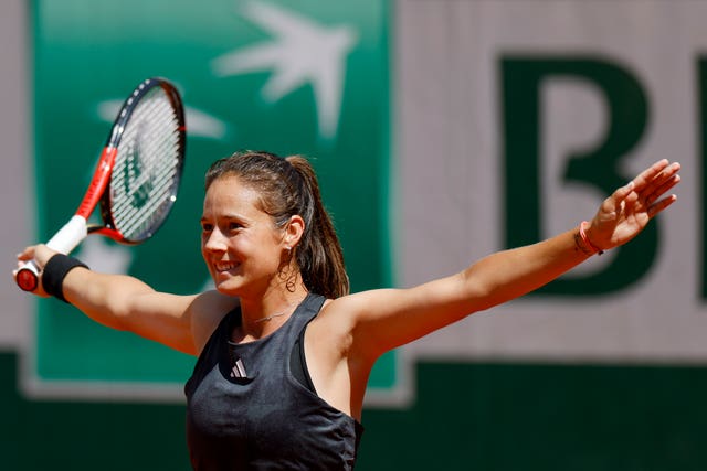 Daria Kasatkina celebrates after beating Peyton Stearns