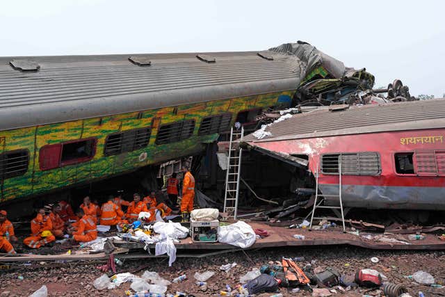 Derailed train