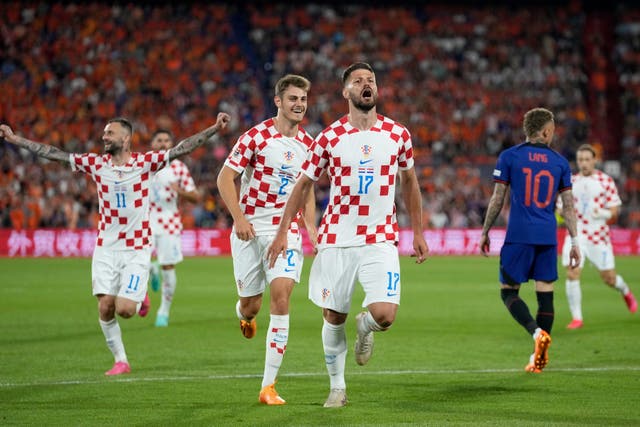 Bruno Petkovic celebrates his strike in extra-time 