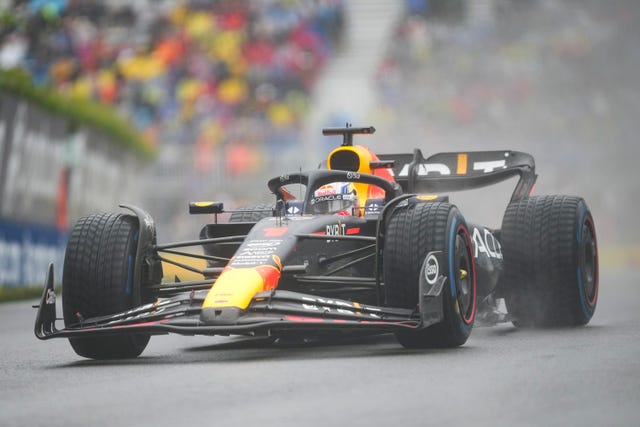 Max Verstappen drives in Canada