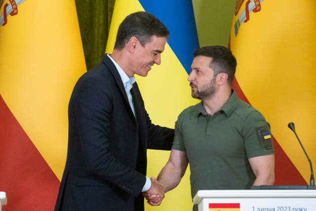 Spanish and Ukrainian leaders
