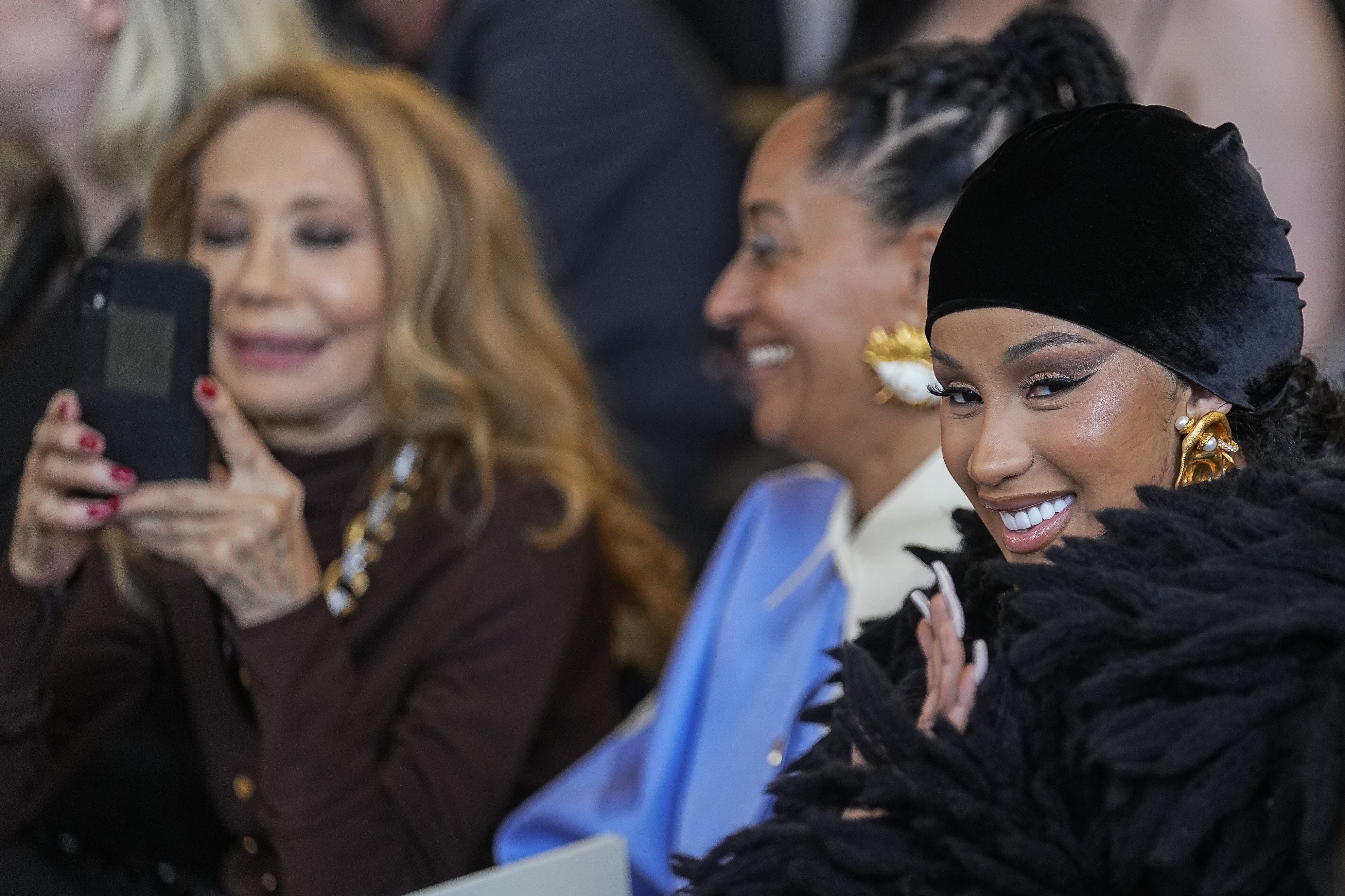 Cardi B Dons Dramatic Feather-like Bolero At Paris Fashion Week | The ...