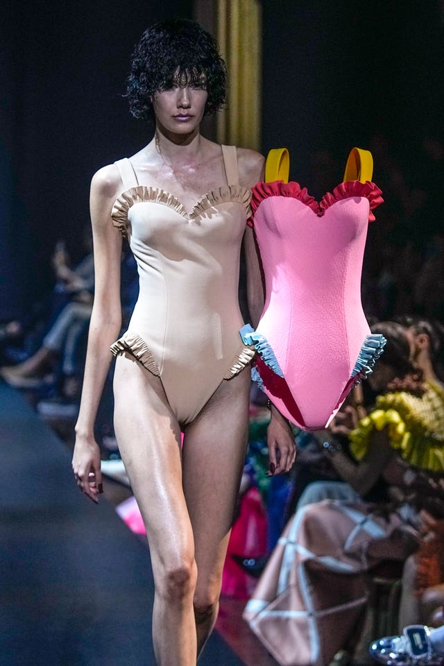 A model wears a creation for the Viktor & Rolf Haute Couture Fall/winter 2023-2024 fashion collection