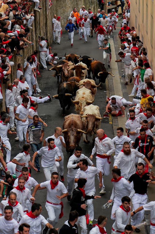 Thousands take part in first running of the bulls in annual San Fermin ...
