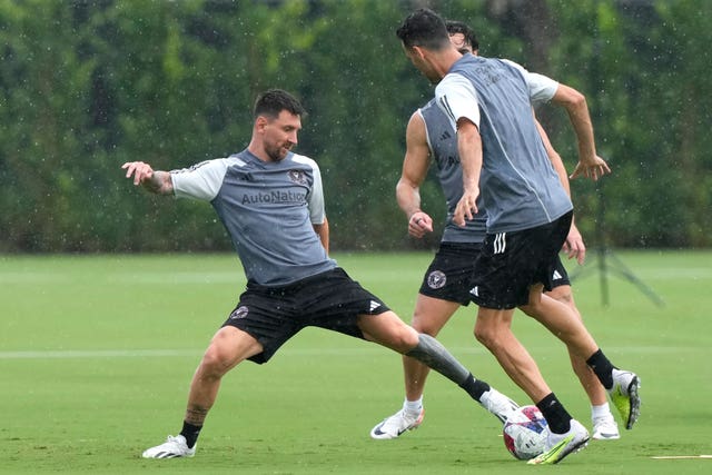 Lionel Messi and Sergio Busquets trained with Miami on Thursday