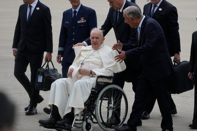 Pope in wheelchair 