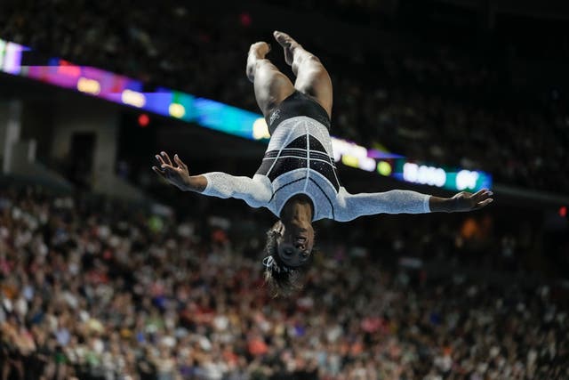 Simone Biles during her floor exercise