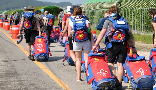 Scouts leave the site