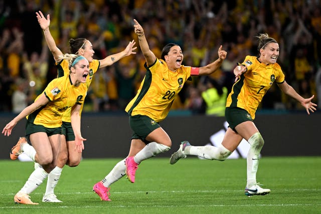 Australia defeated France after a penalty shootout (Darren England/AP)