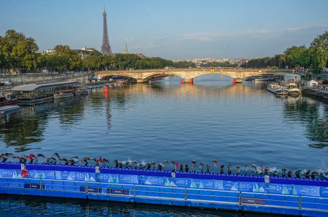 The triathlon pontoon at the test event last summer