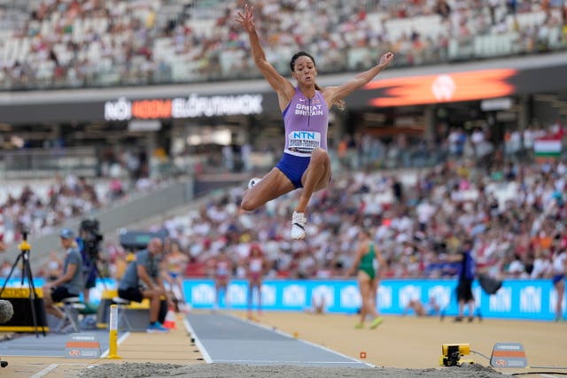 Katarina Johnson-Thompson during the long jump