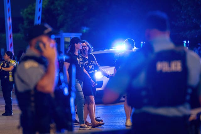 Police outside the stadium