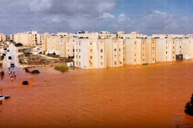 Streets flooded after Storm Daniel in Marj, Libya